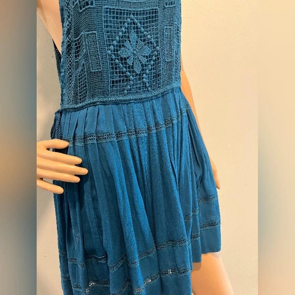 Free People Emily Dress in Dark Teal Size Small New With Tags‎